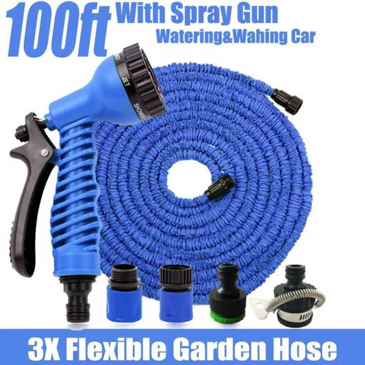 100 Feet Magic Hose pipe 100ft Expandable Garden Magic Water Hose Pipe ,Flexible Magic Water Hose Pipe With Spray Nozzle Garden Hose Retractable DIY Car Wash Tool