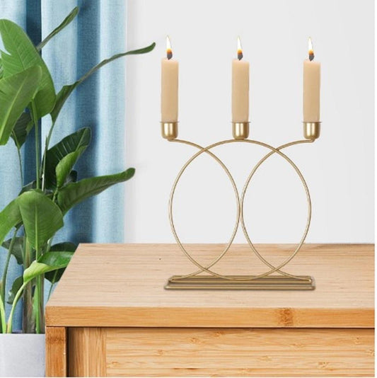 Beautiful Golden candle Stand - 1Pc Metal Elegance for Any Occasion