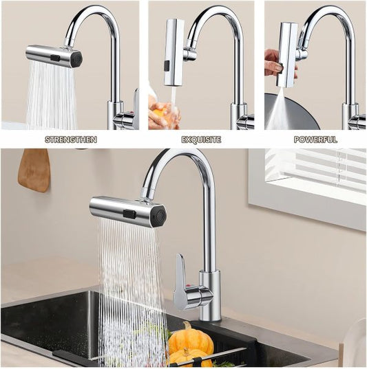 Multifunctional Waterfall Faucet 4-Mode Splash-Proof Sink Tap Adapter